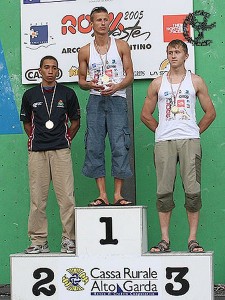 Podium escalada velocidad Arco Rock Master 2005