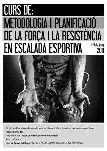 Poster Curso Metodología y Planificación Fuerza y Resistencia Escalada Deportiva