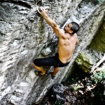 Daniel Pérez en El Trapezista 6c+ en La Riba