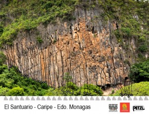 Topo sector de escalada Santuario en Caripe