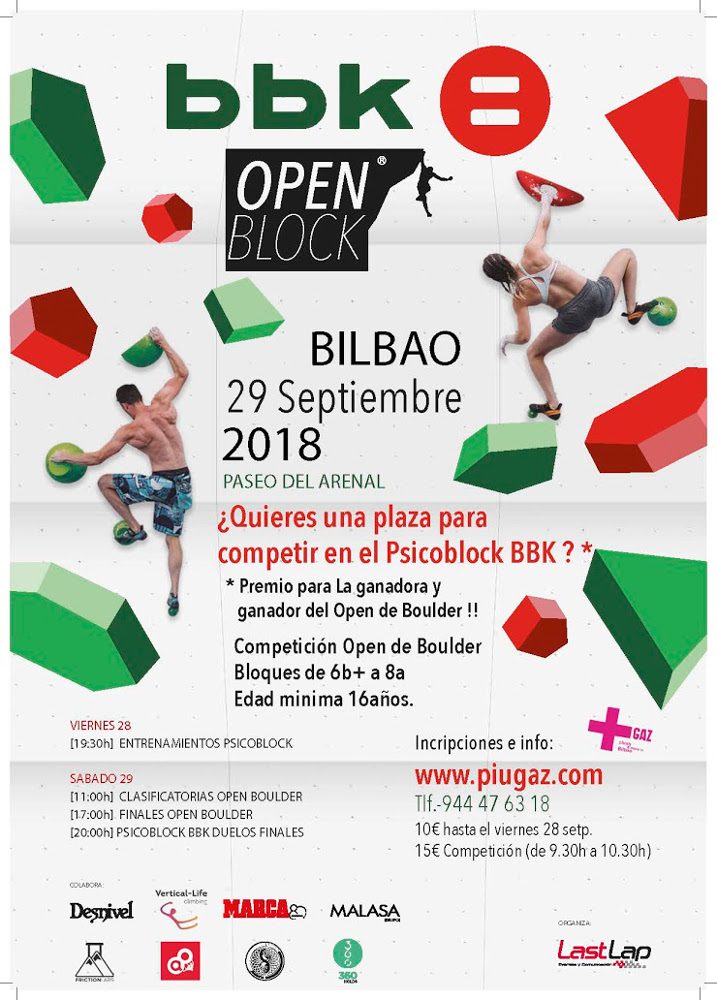 BBK Open Block y duelo del Psicoblock BBK 2018 en Bilbao